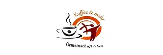 Logo von „Kaffee & mehr“ mit einer Kaffeetasse und dem Text „Gemeinschaft leben“.